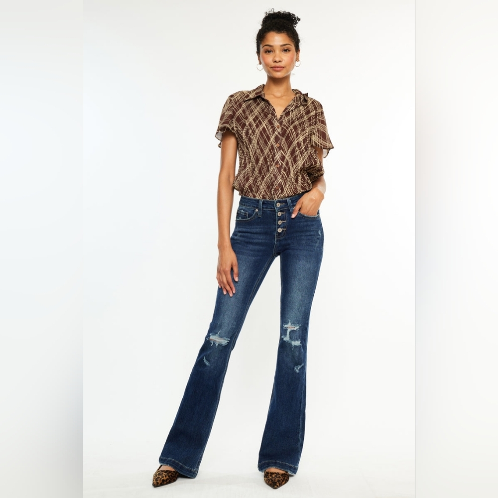 Kancan|| Harlowe Midrise Flare Size 7/27